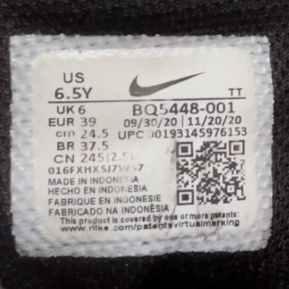 Nike Court Borough Low 2 GS size 6.5Y BQ5448 001 Black Shoes Sneakers Ships ASAP - Picture 8 of 8